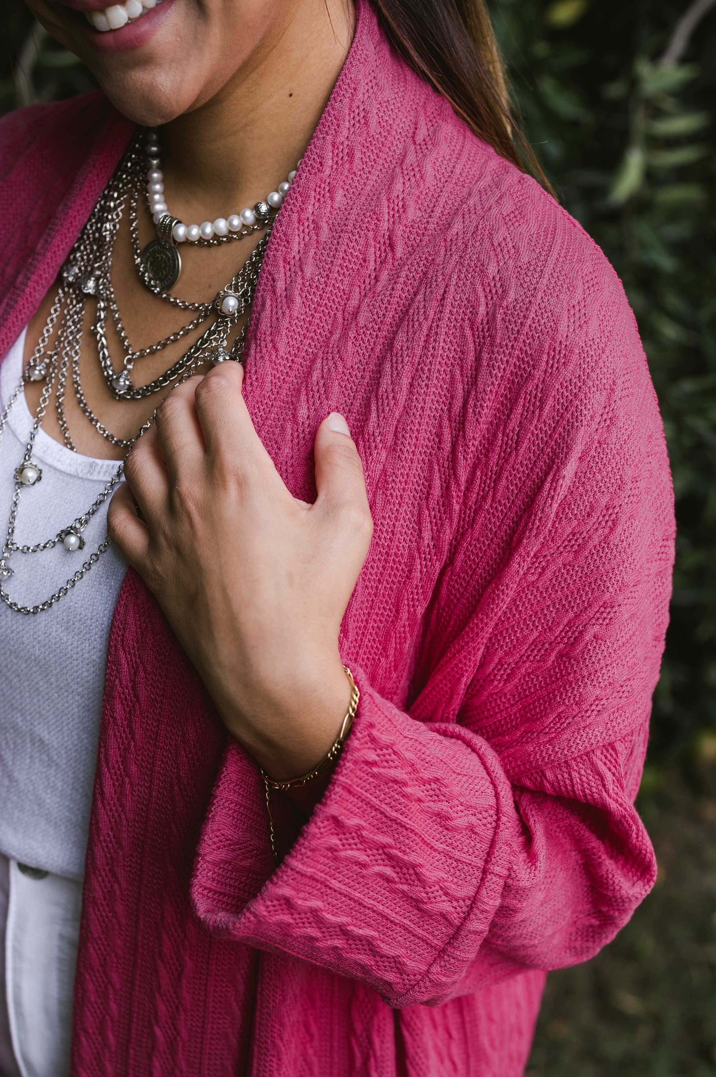THE PINK TRICO CARDIGAN