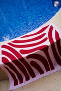 Abstract Scarf - Brick Red x Pink