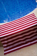 Stripe Scarf - Brick Red x Pink