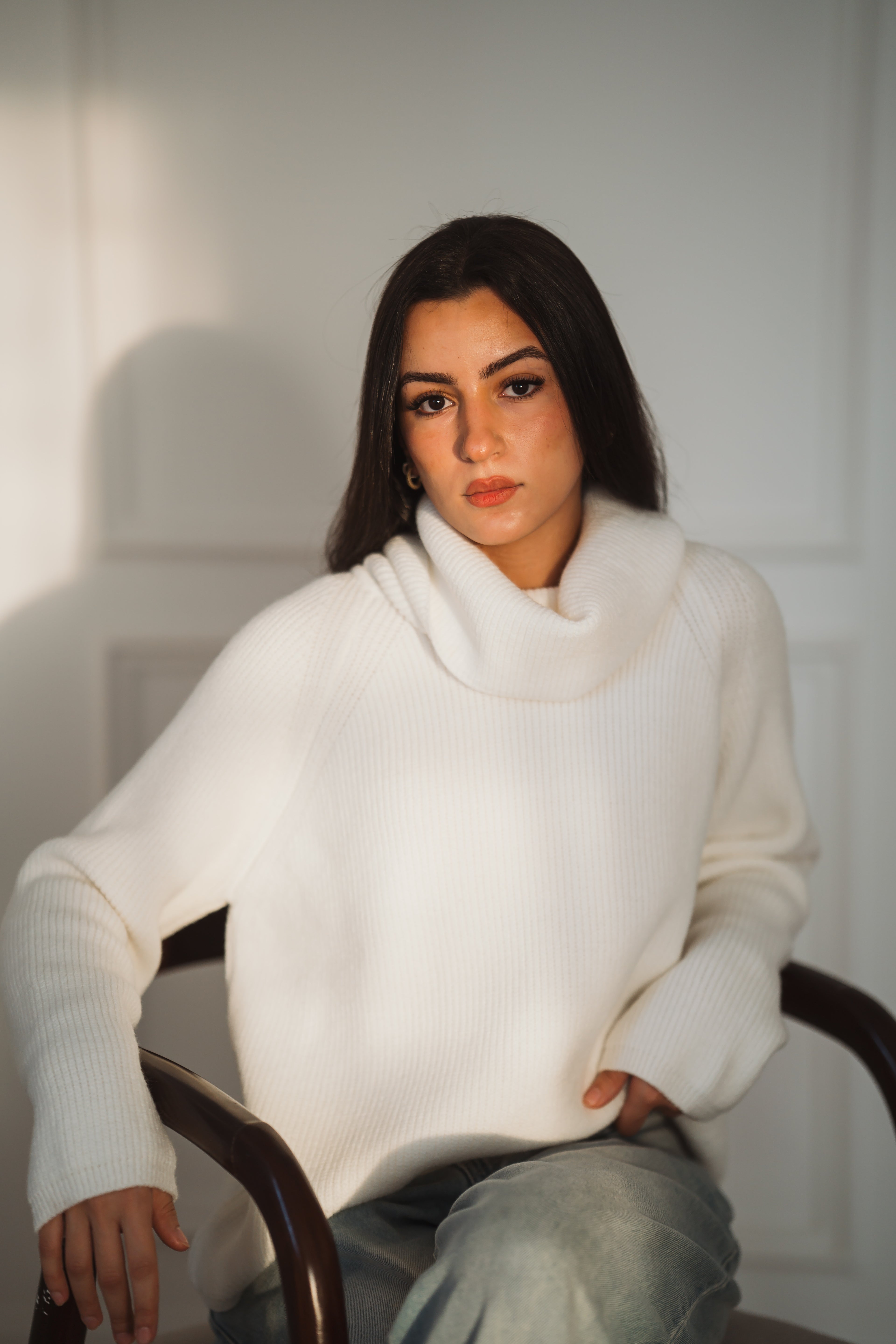 Serene Knit Pullover in White