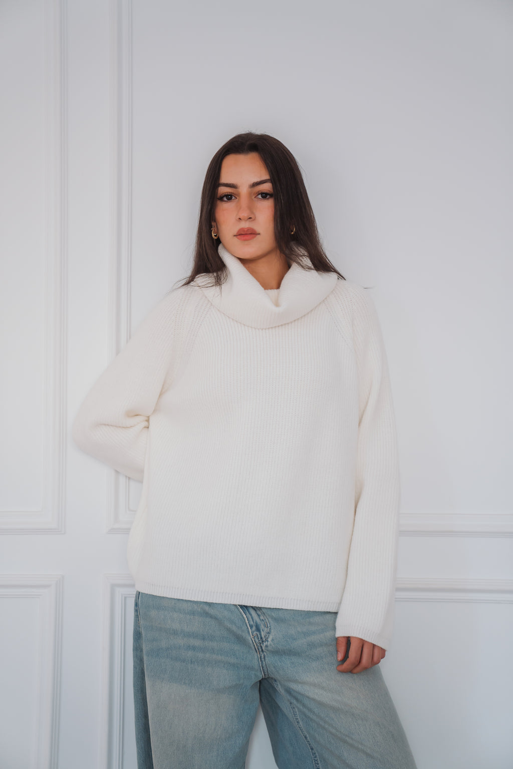 Serene Knit Pullover in White