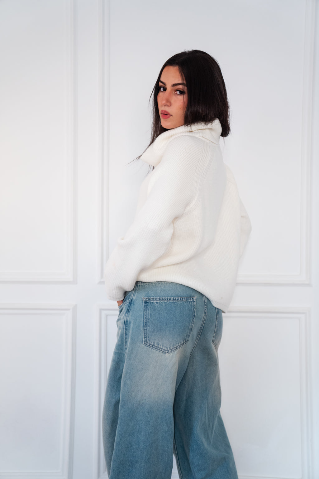 Serene Knit Pullover in White