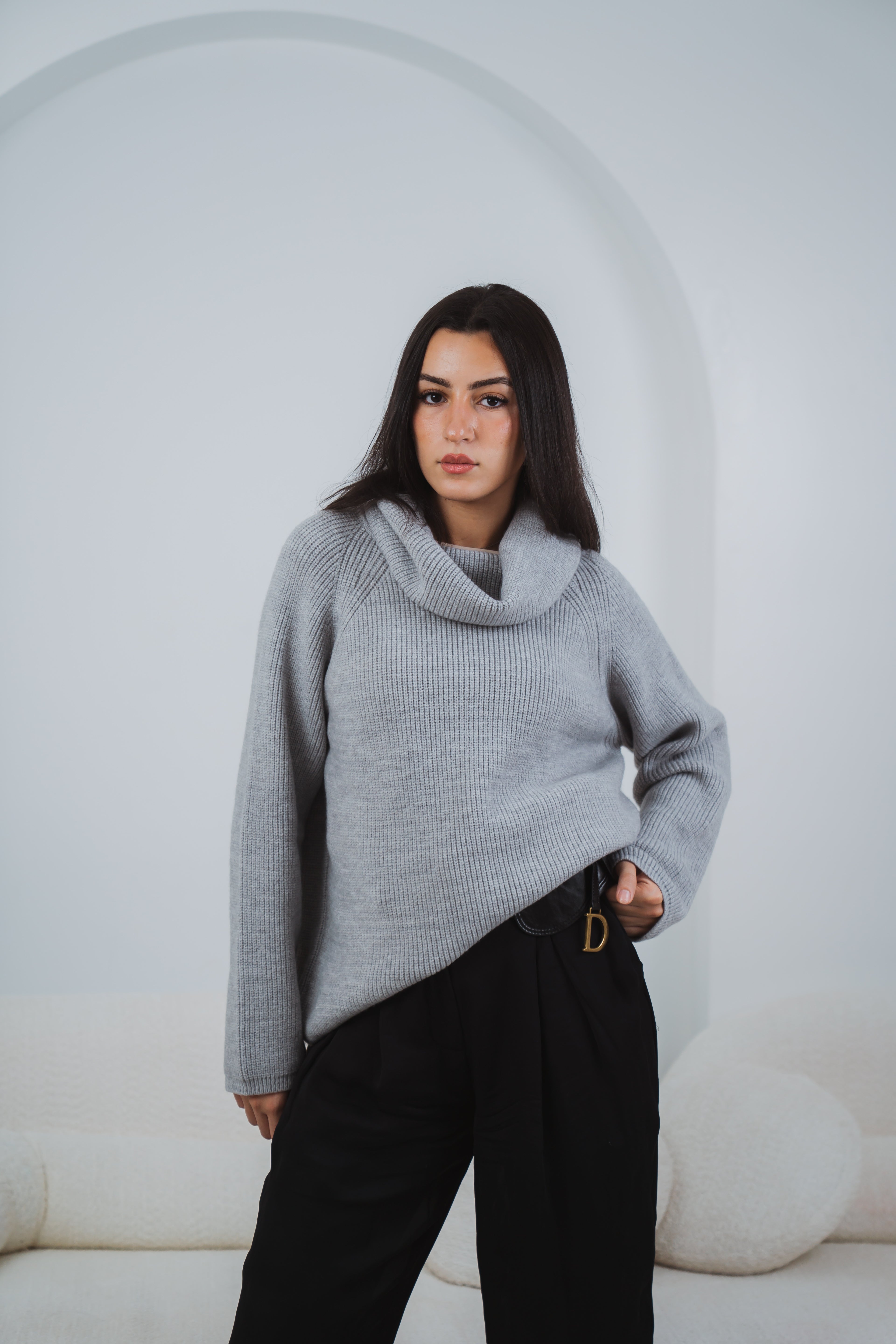 Serene Knit Pullover in Grey