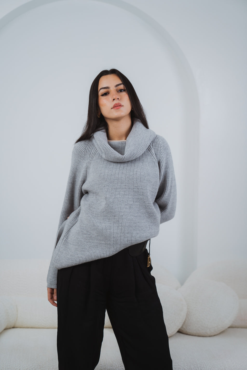 Serene Knit Pullover in Grey