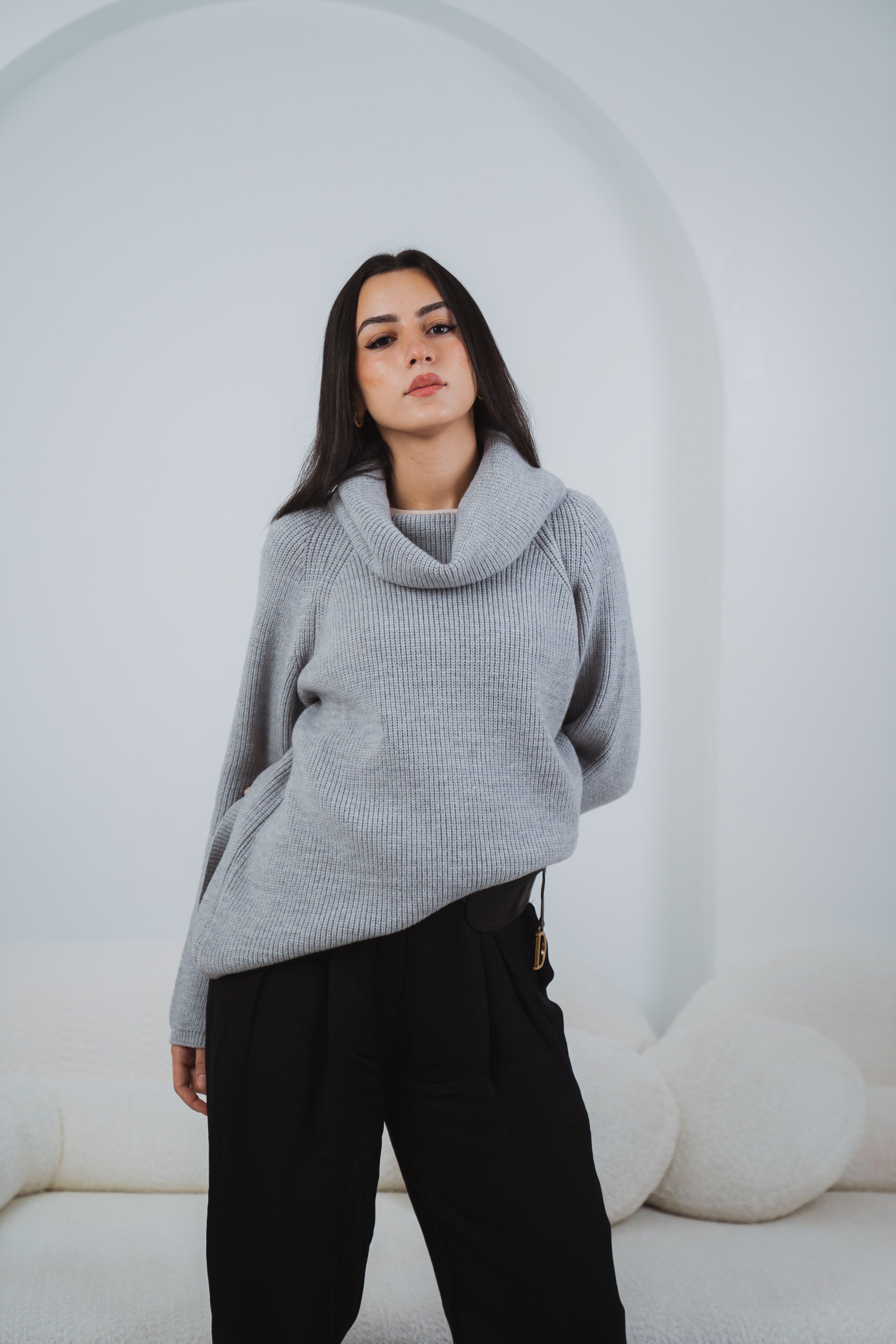 Serene Knit Pullover in Grey
