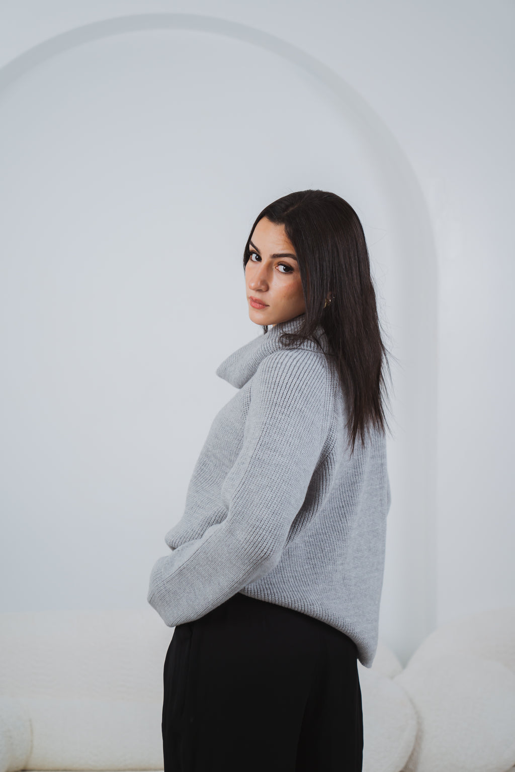Serene Knit Pullover in Grey