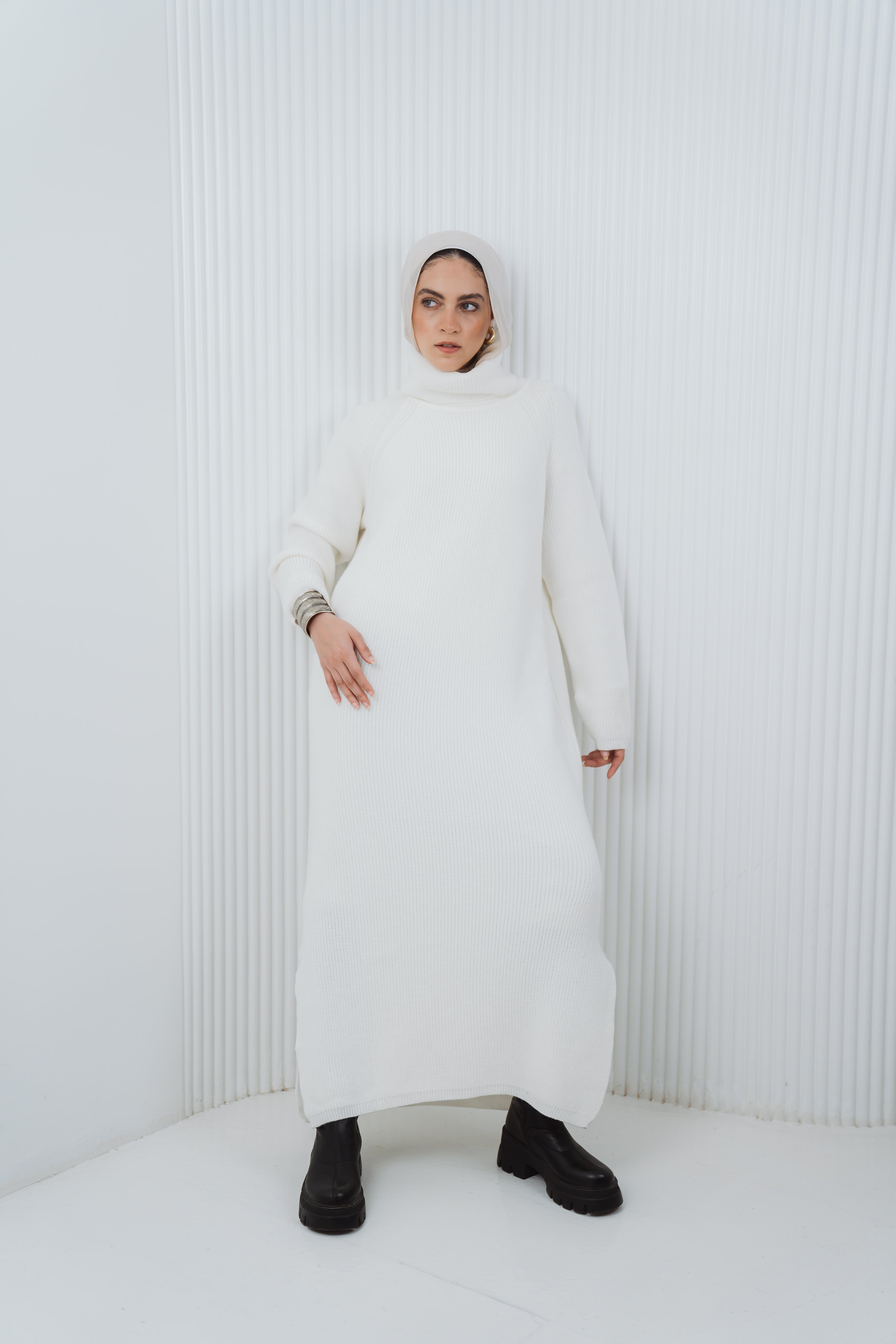 Serene Knit Dress in White