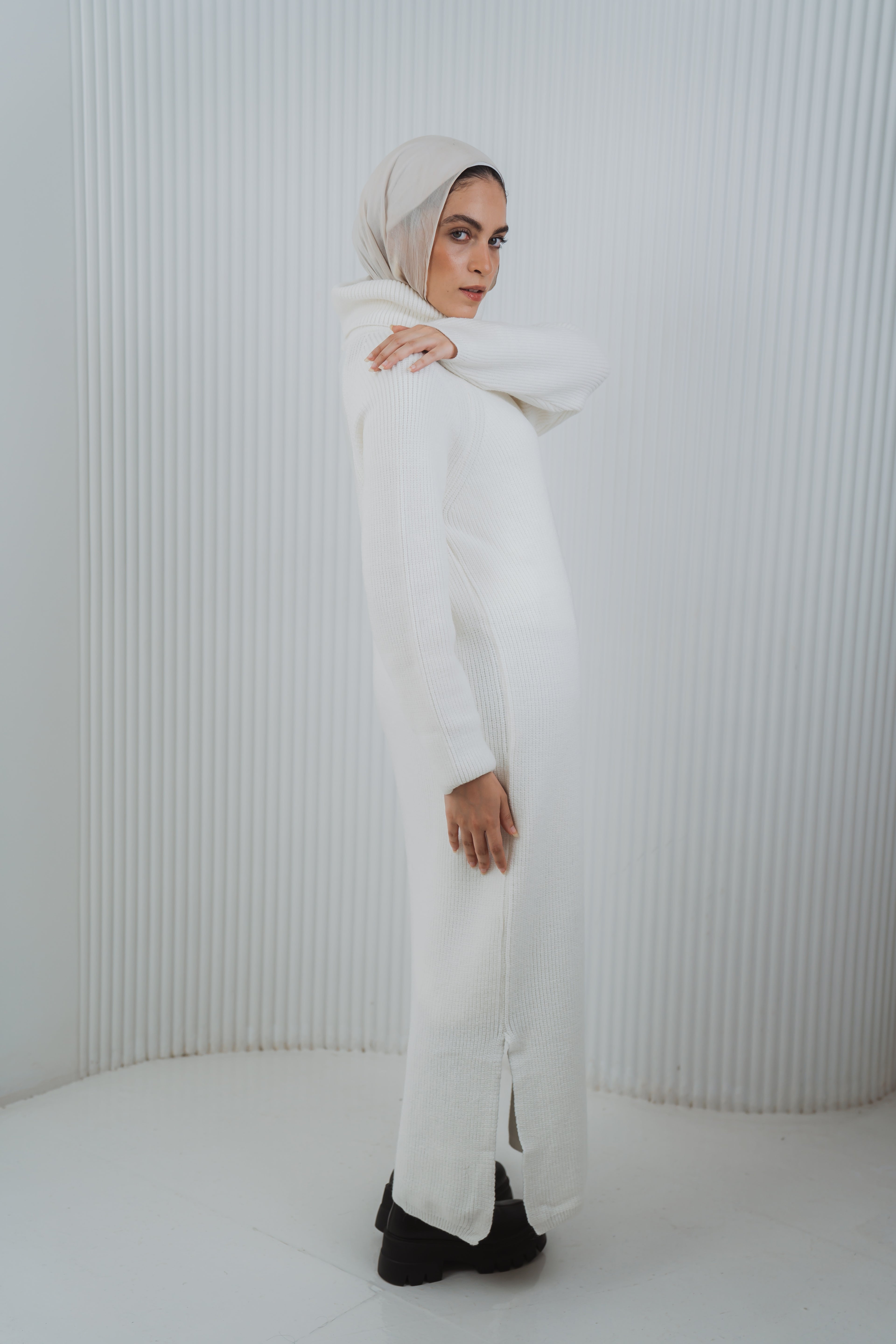 Serene Knit Dress in White