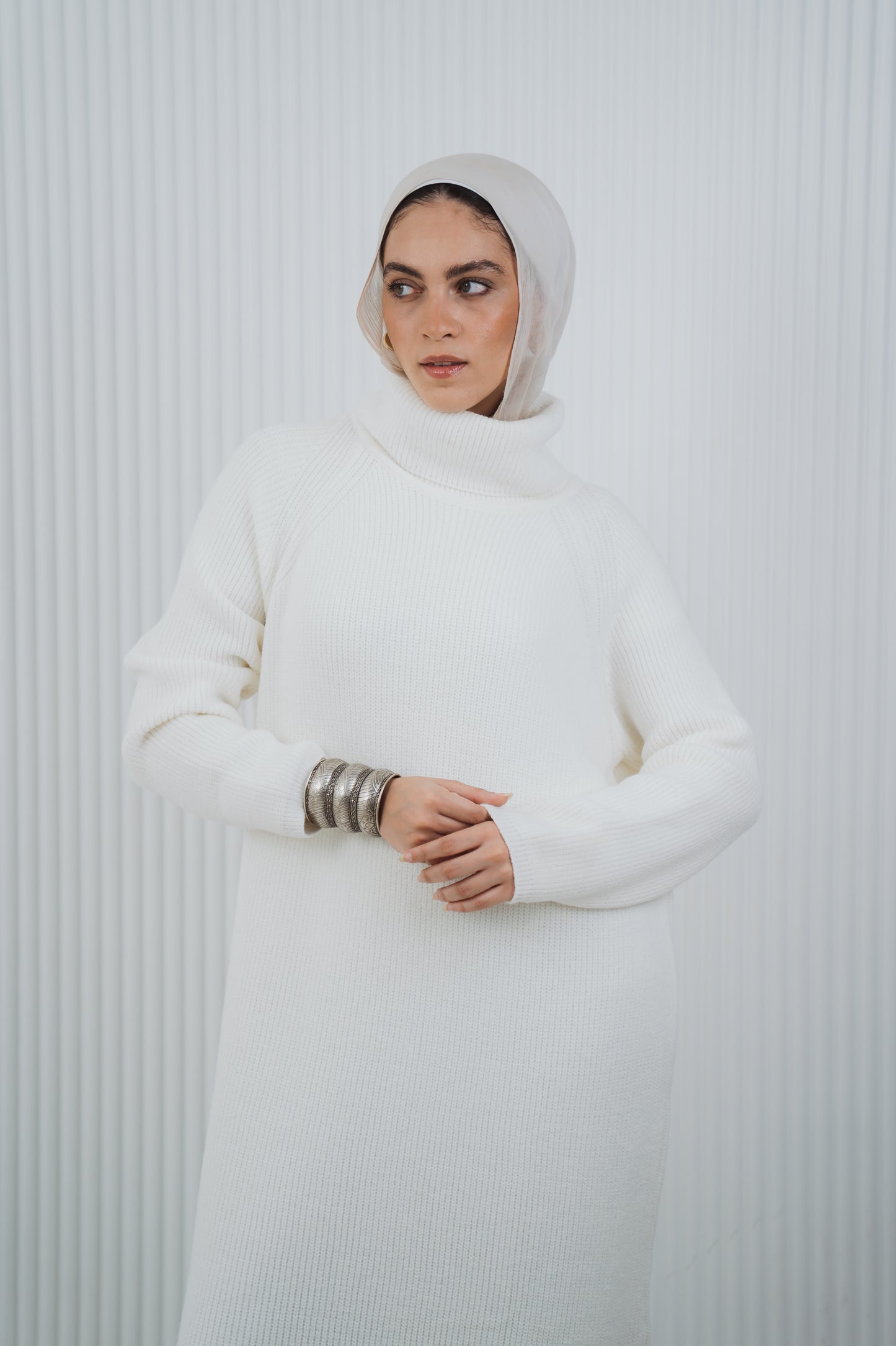 Serene Knit Dress in White