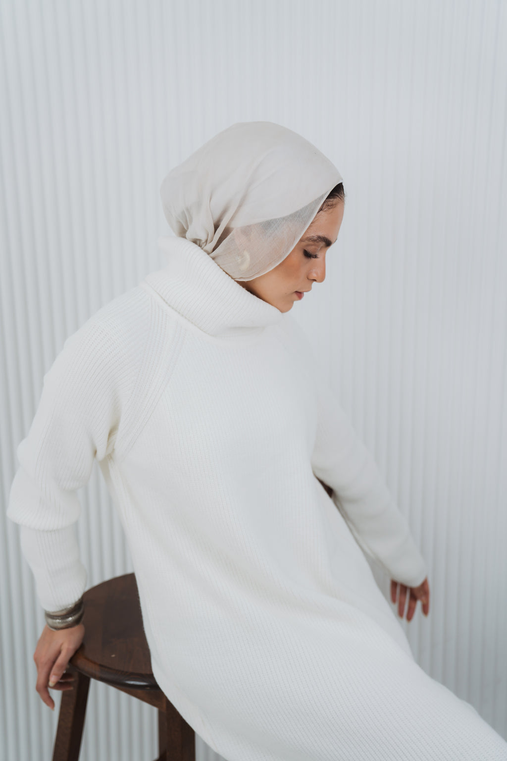 Serene Knit Dress in White