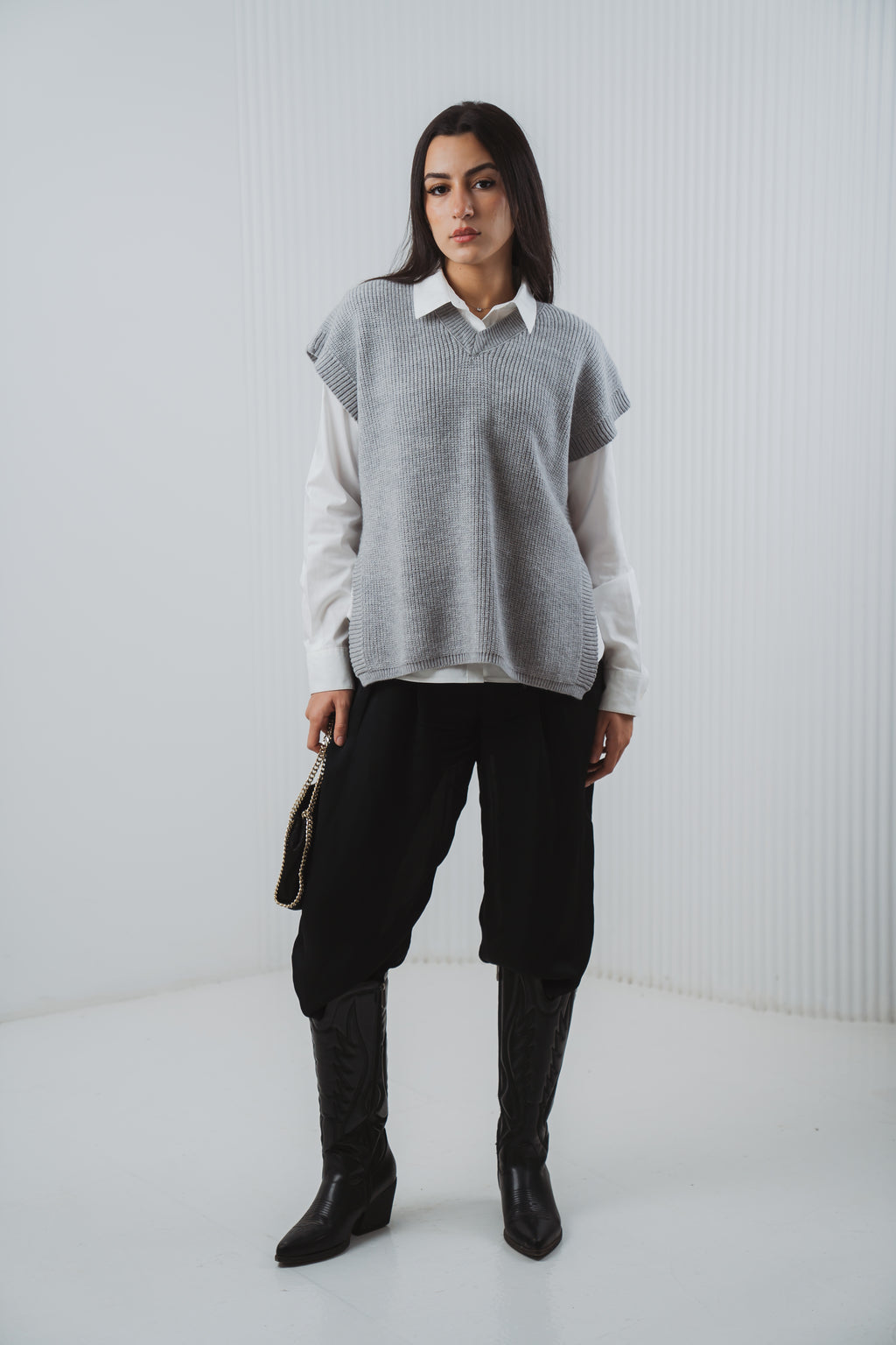 Serene Knit Gillet in Grey