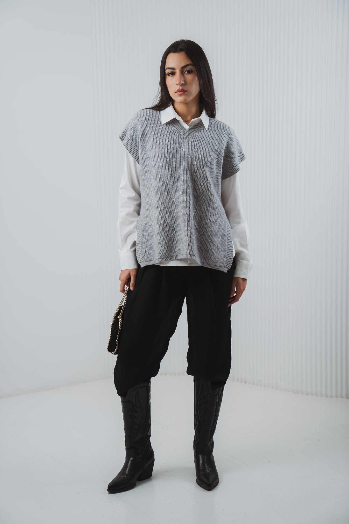 Serene Knit Gillet in Grey