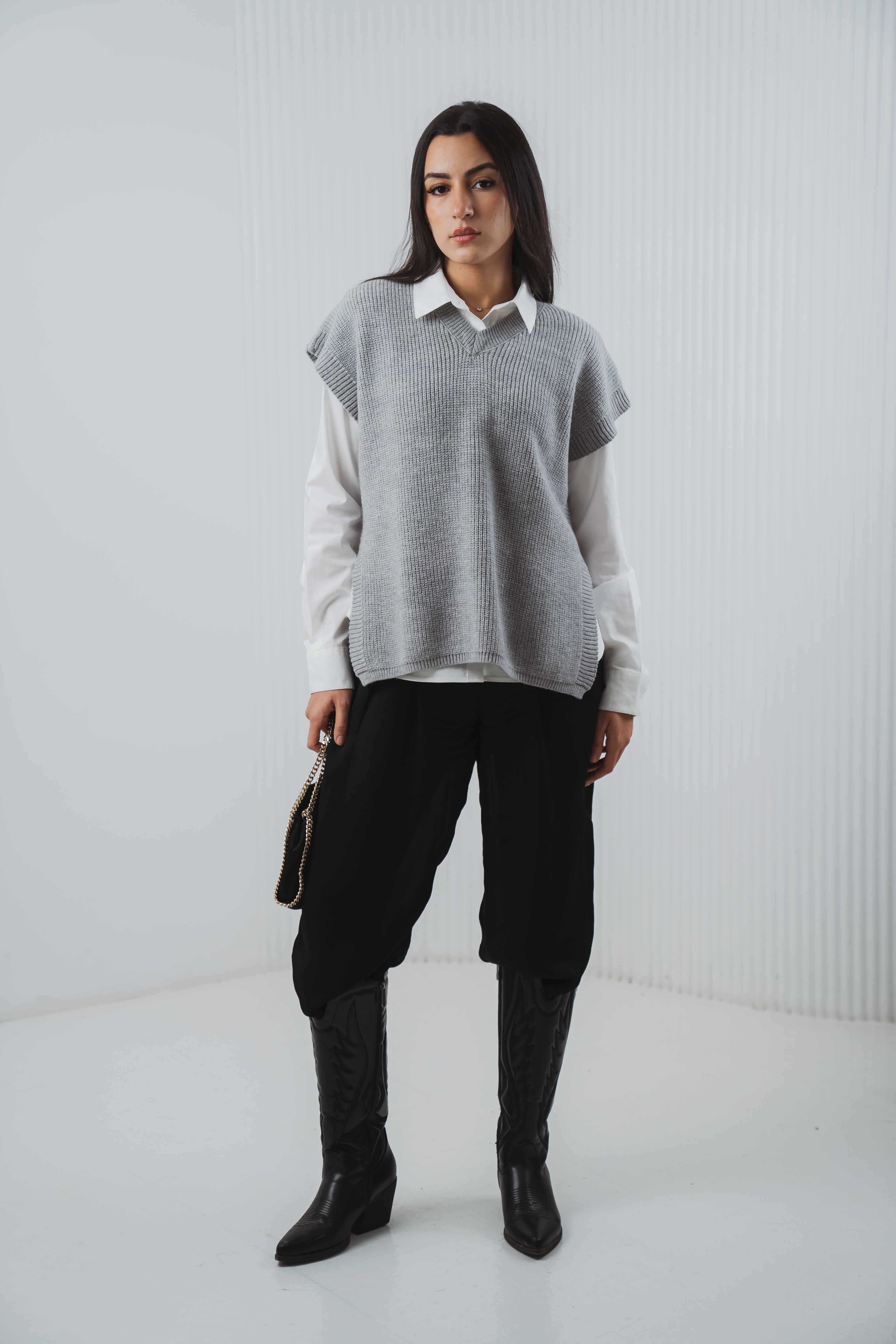 Serene Knit Gillet in Grey