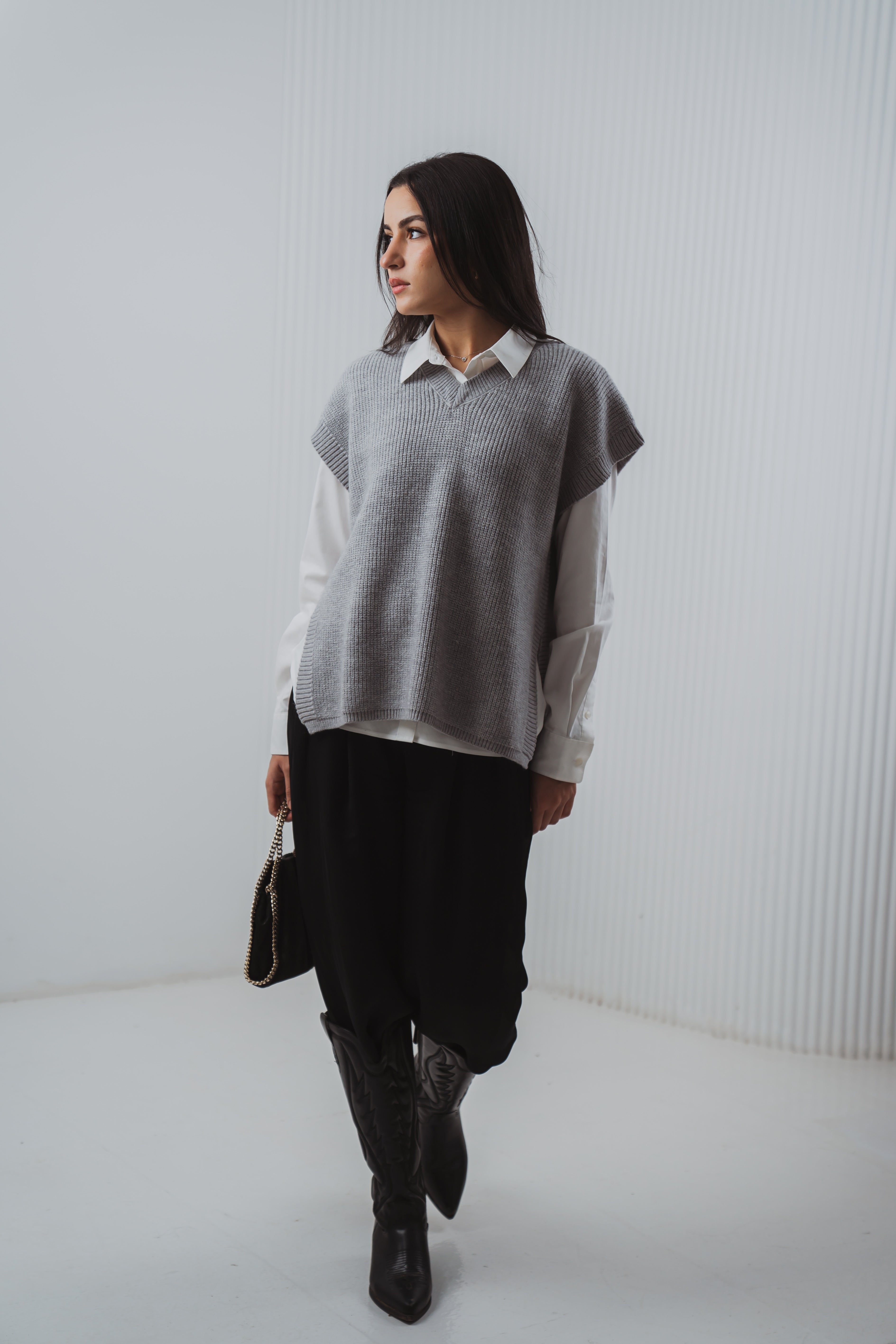 Serene Knit Gillet in Grey