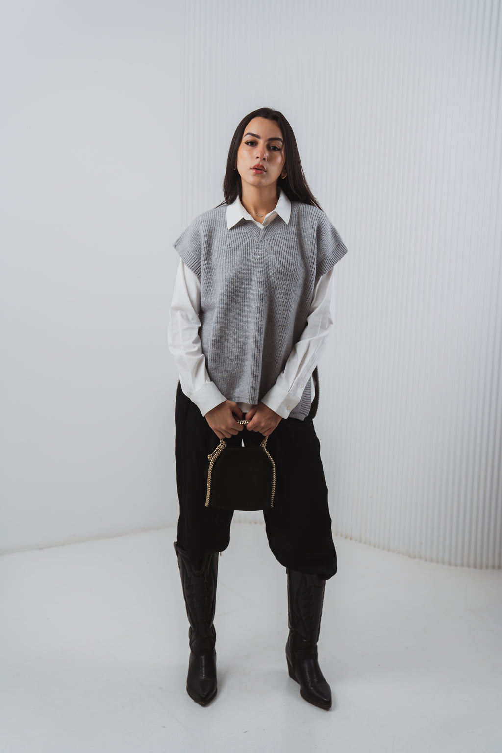 Serene Knit Gillet in Grey