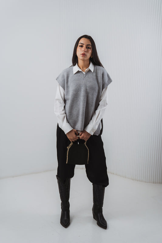 Serene Knit Gillet in Grey