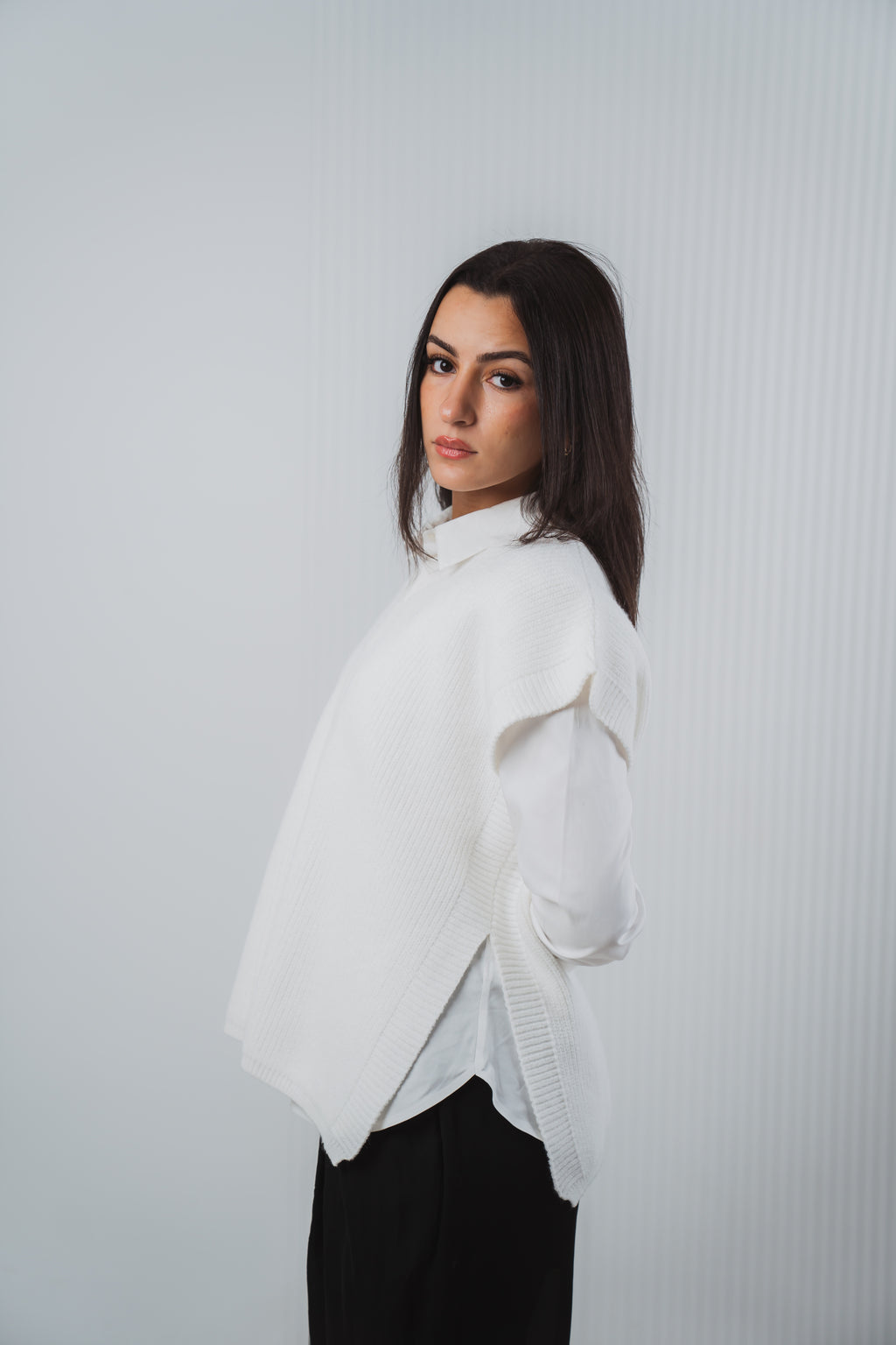 Serene Knit Gillet in White