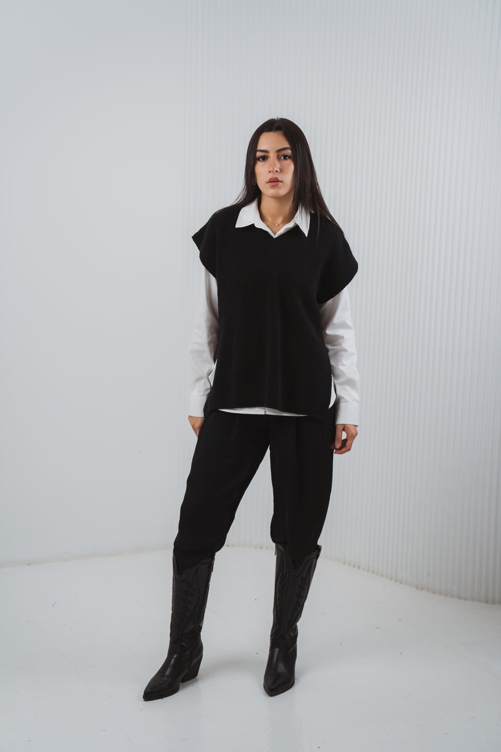 Serene Knit Gillet in Black