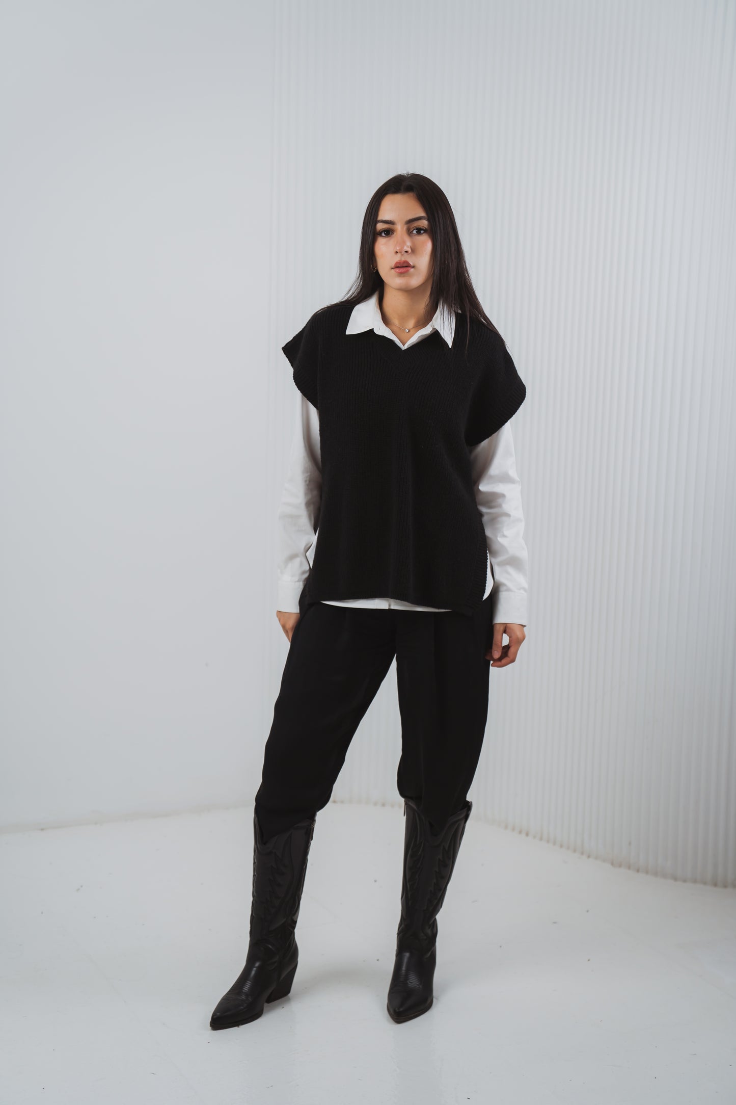Serene Knit Gillet in Black