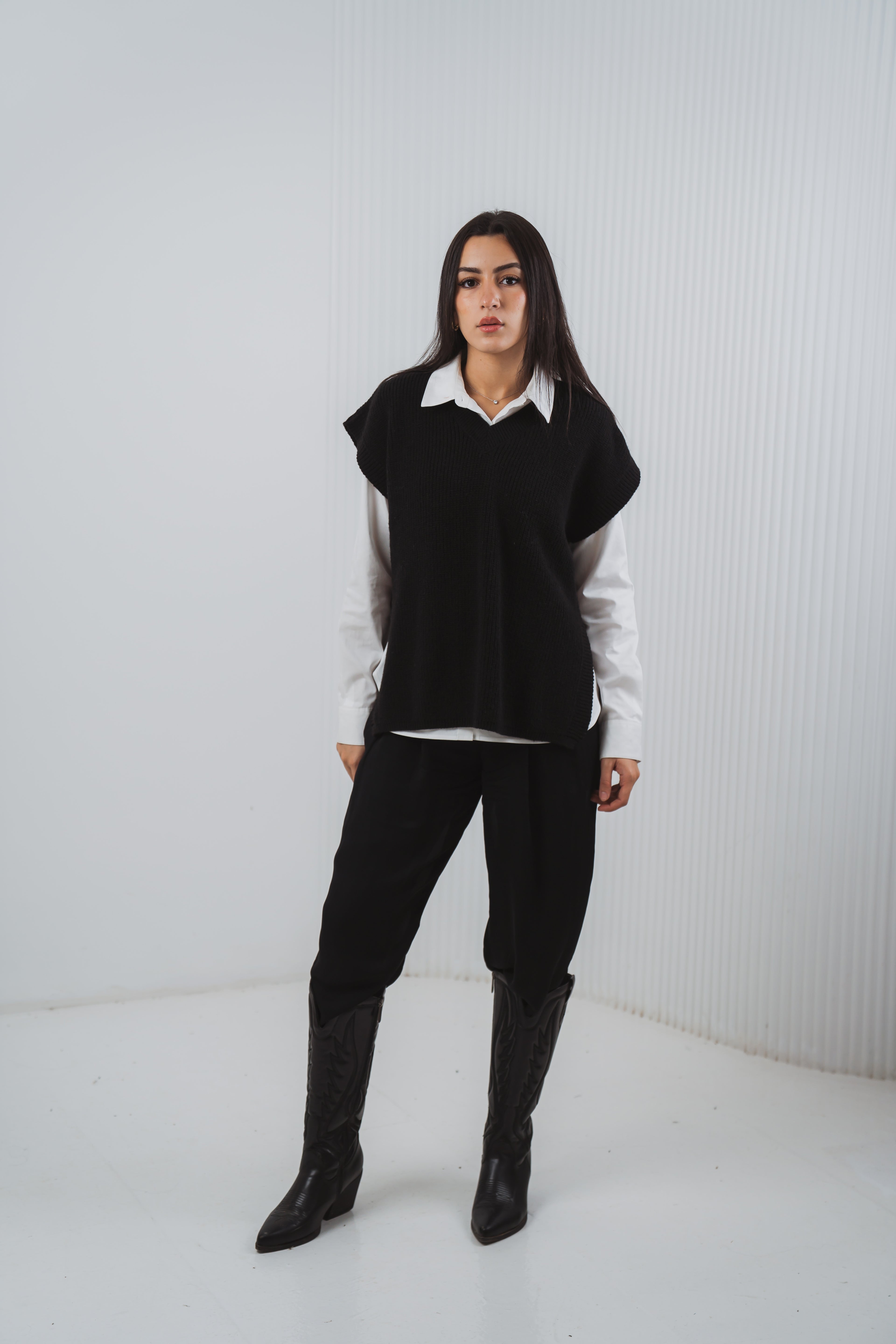 Serene Knit Gillet in Black