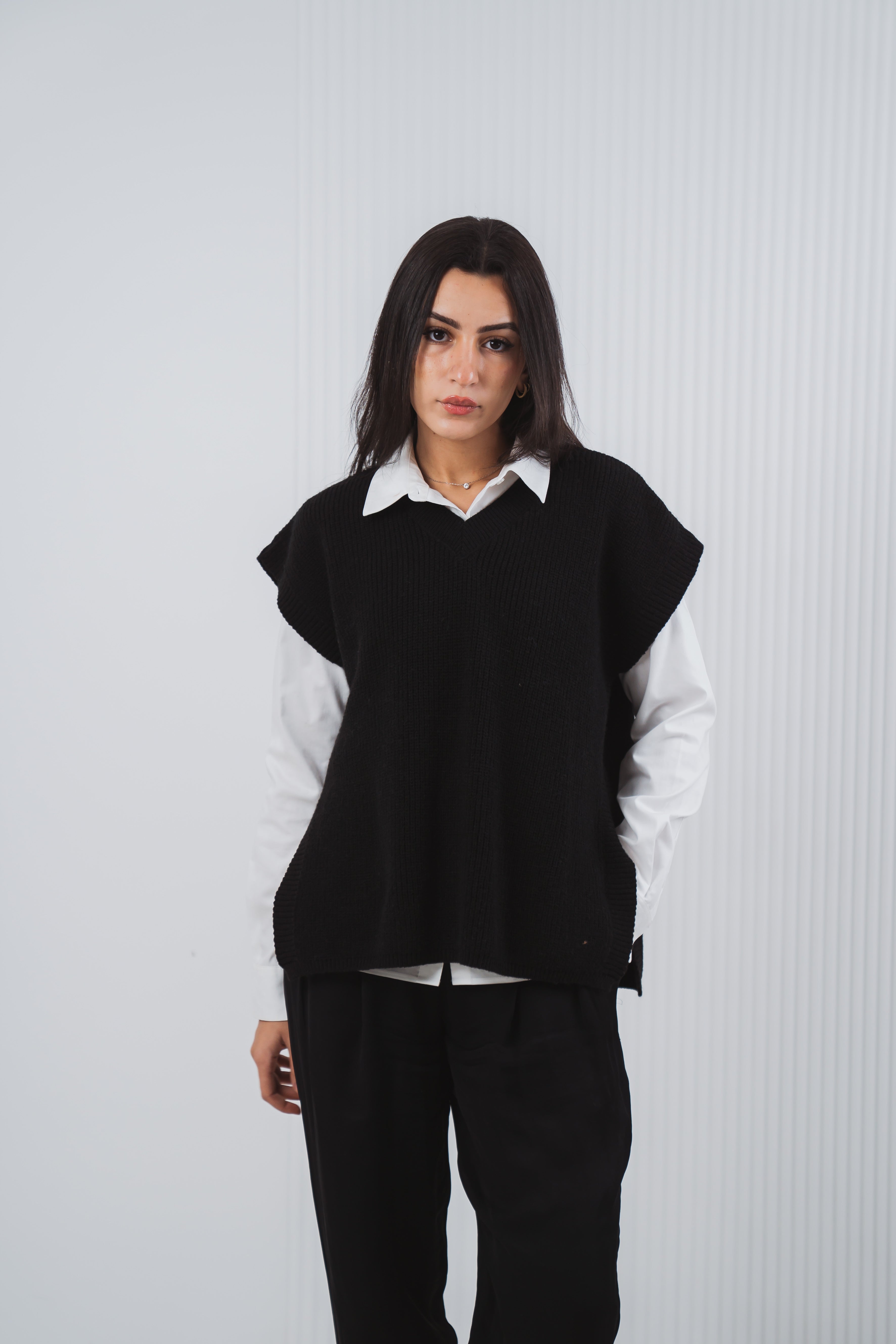 Serene Knit Gillet in Black