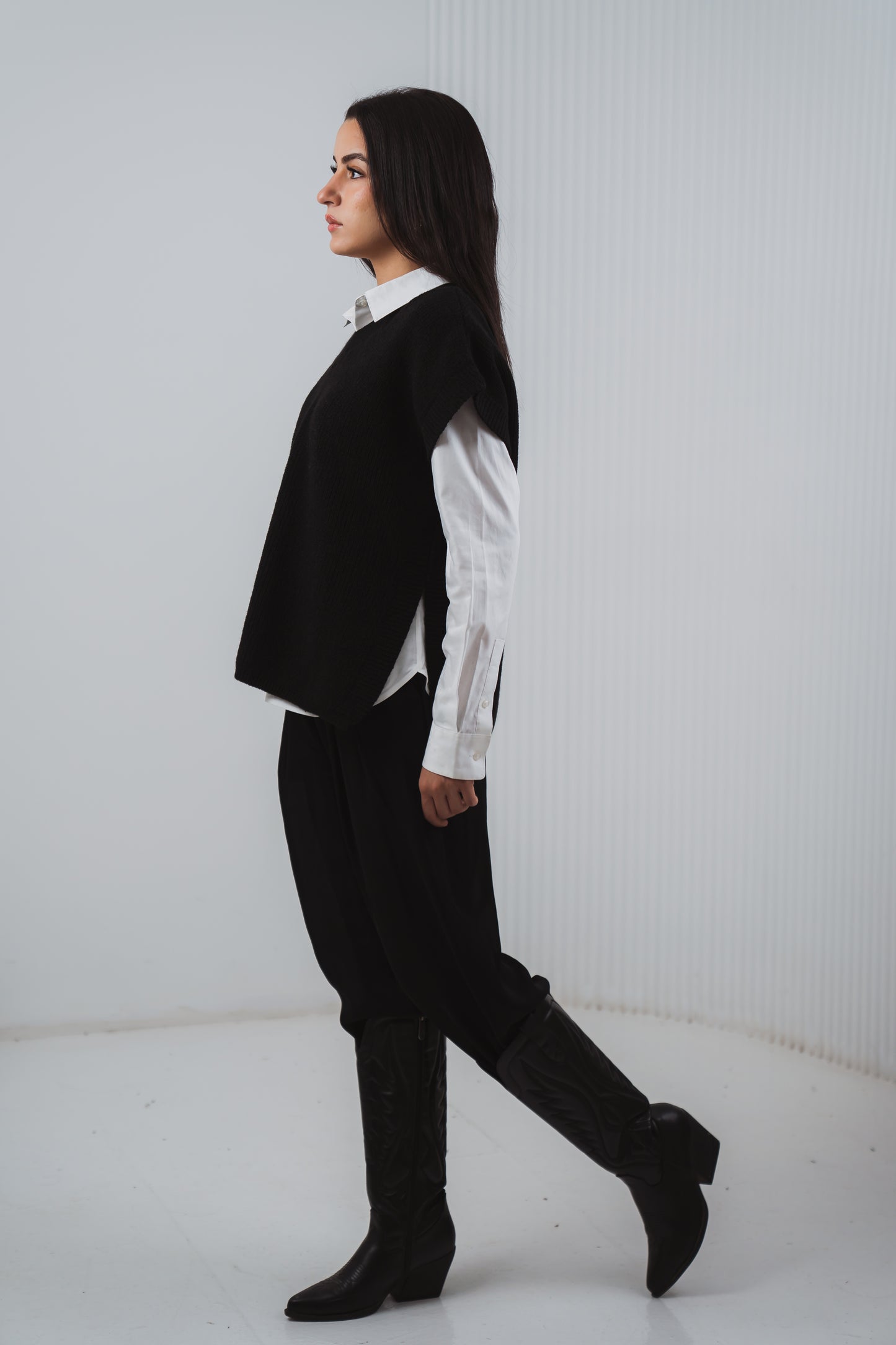 Serene Knit Gillet in Black