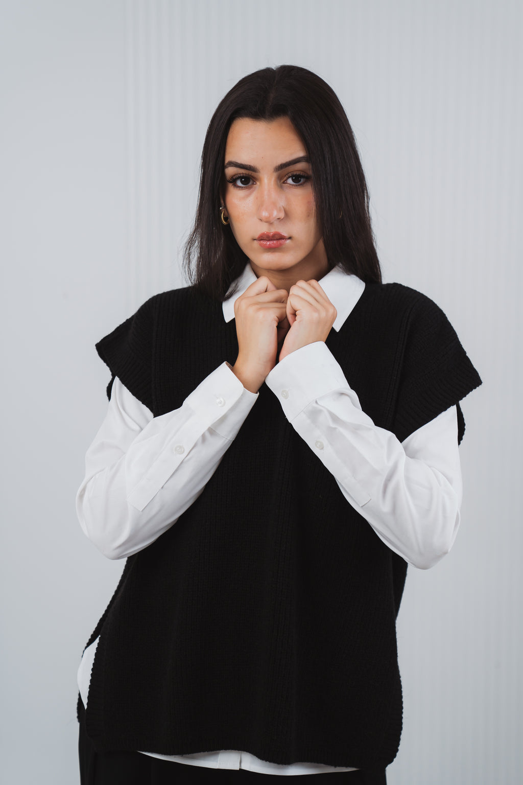 Serene Knit Gillet in Black