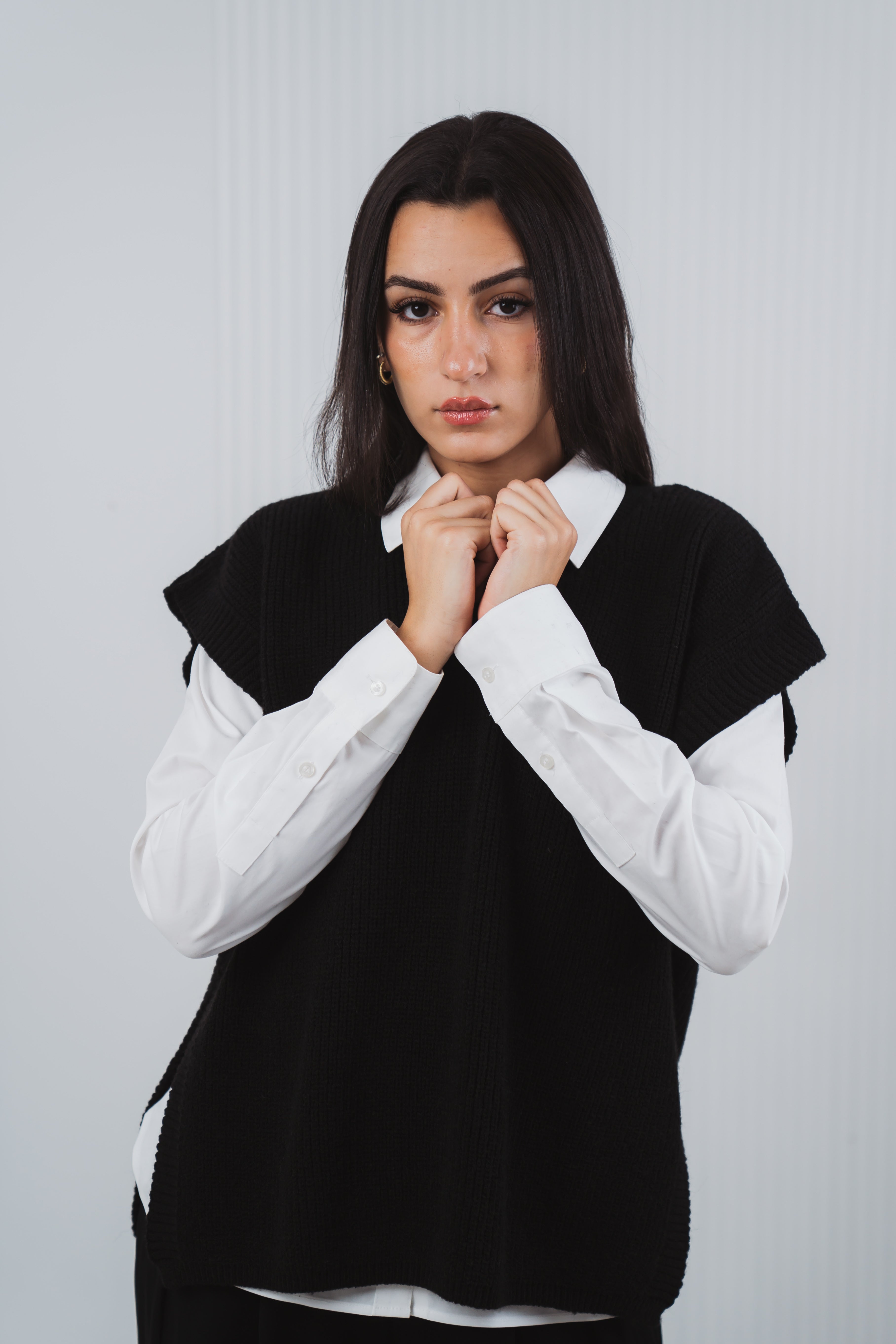 Serene Knit Gillet in Black