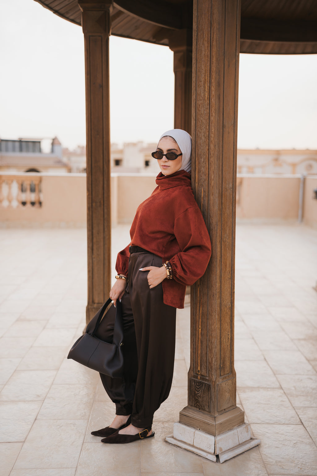 The Elevated High Neck - Brick Red