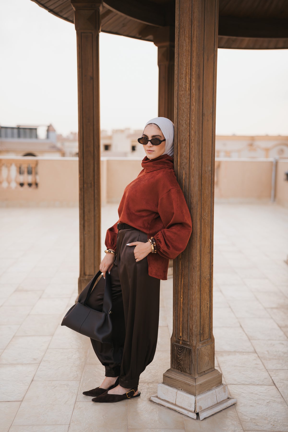 The Elevated High Neck - Brick Red
