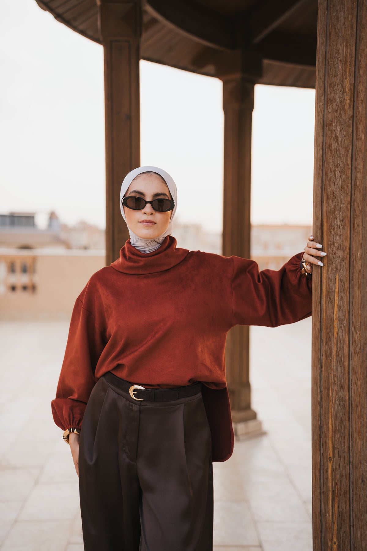 The Elevated High Neck - Brick Red