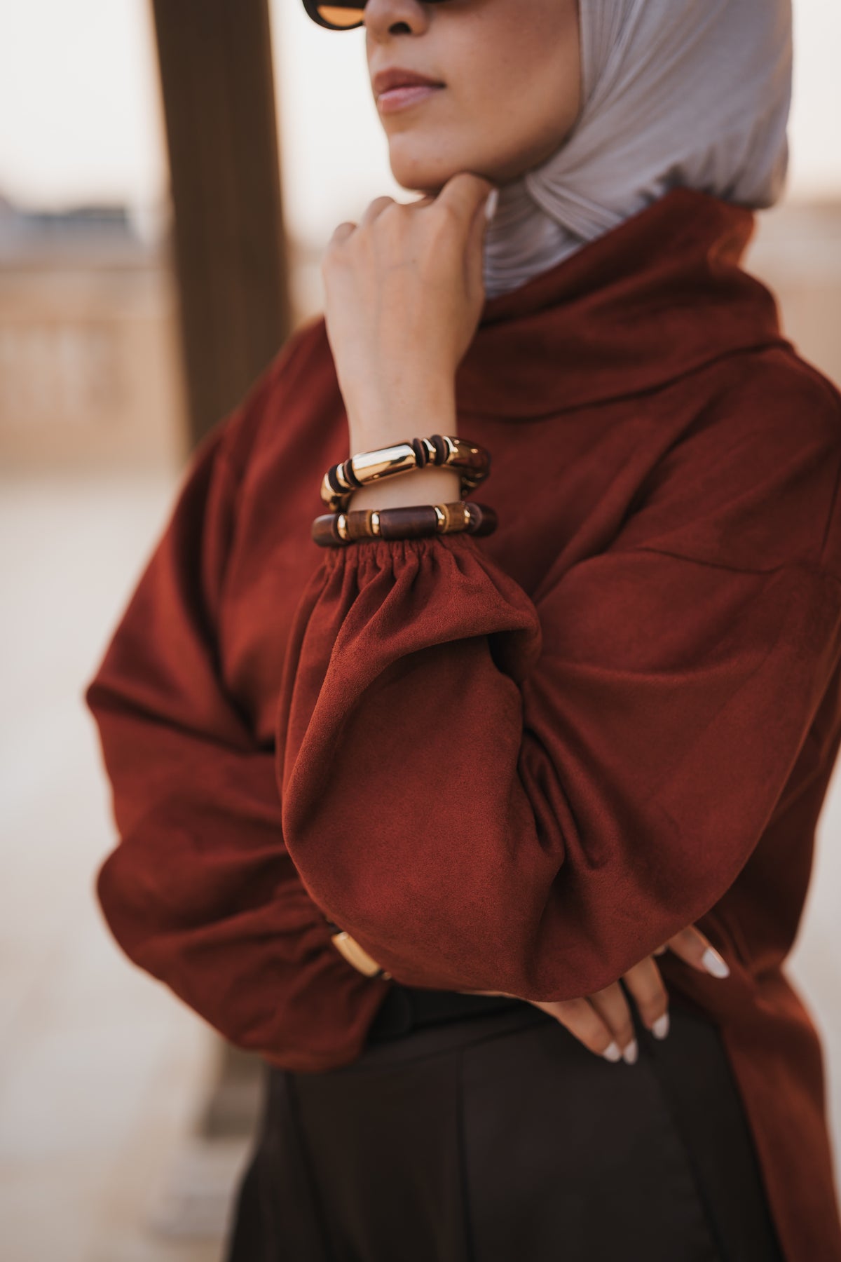 The Elevated High Neck - Brick Red