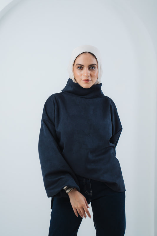 The High Neck in Navy