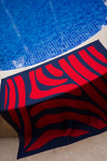 Abstract Scarf - Red x Navy